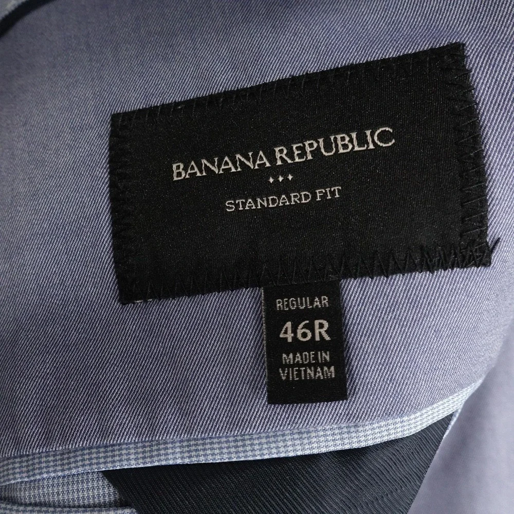 Banana Republic Blazer Mens 46R Blue Cotton Polyester Classic Fit Jacket Lined